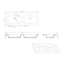 Sunset - 47.25" Double Tap Double Bowl Concrete Drop-In Sink (Contemporary Concrete)