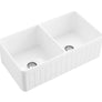 Monterey - 33" Apron Front Double Bowl Convertible Fireclay Farmhouse Kitchen Sink