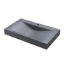 Maverick - 31.5" Rectangular Concrete Wave Bowl Counter Top Sink (Contemporary Concrete)