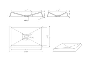 Cambria - 27.5" Rectangular Concrete Counter Top Sink (Contemporary Concrete)
