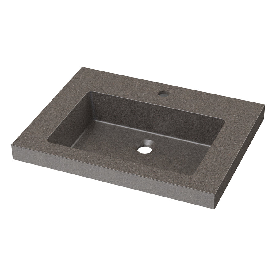 Presidio - 23.5" Rectangular Concrete Drop-In Sink (Contemporary Concrete)
