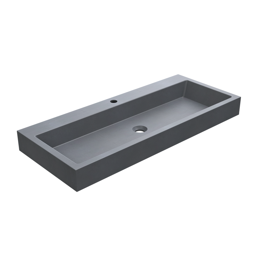 Del Mar - 40" Single Basin Concrete Farmhouse Bathroom Sink (Contemporary Concrete)