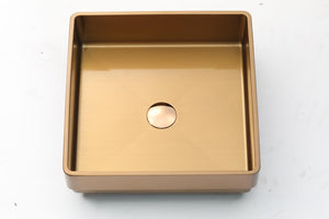 Cardiff - 15.75” x 15.75"  PVD Stainless Steel Half Drop-In Sink